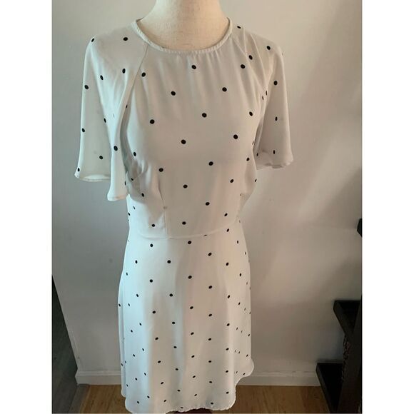 H&M white pokedot  dress size 4 - Picture 1 of 5